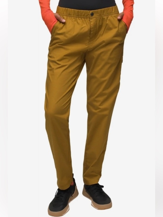 Prana Pants - Prana Double Peak All-Around Pull On Pant Yellow Sz 12 hiking outdoors gorpcore